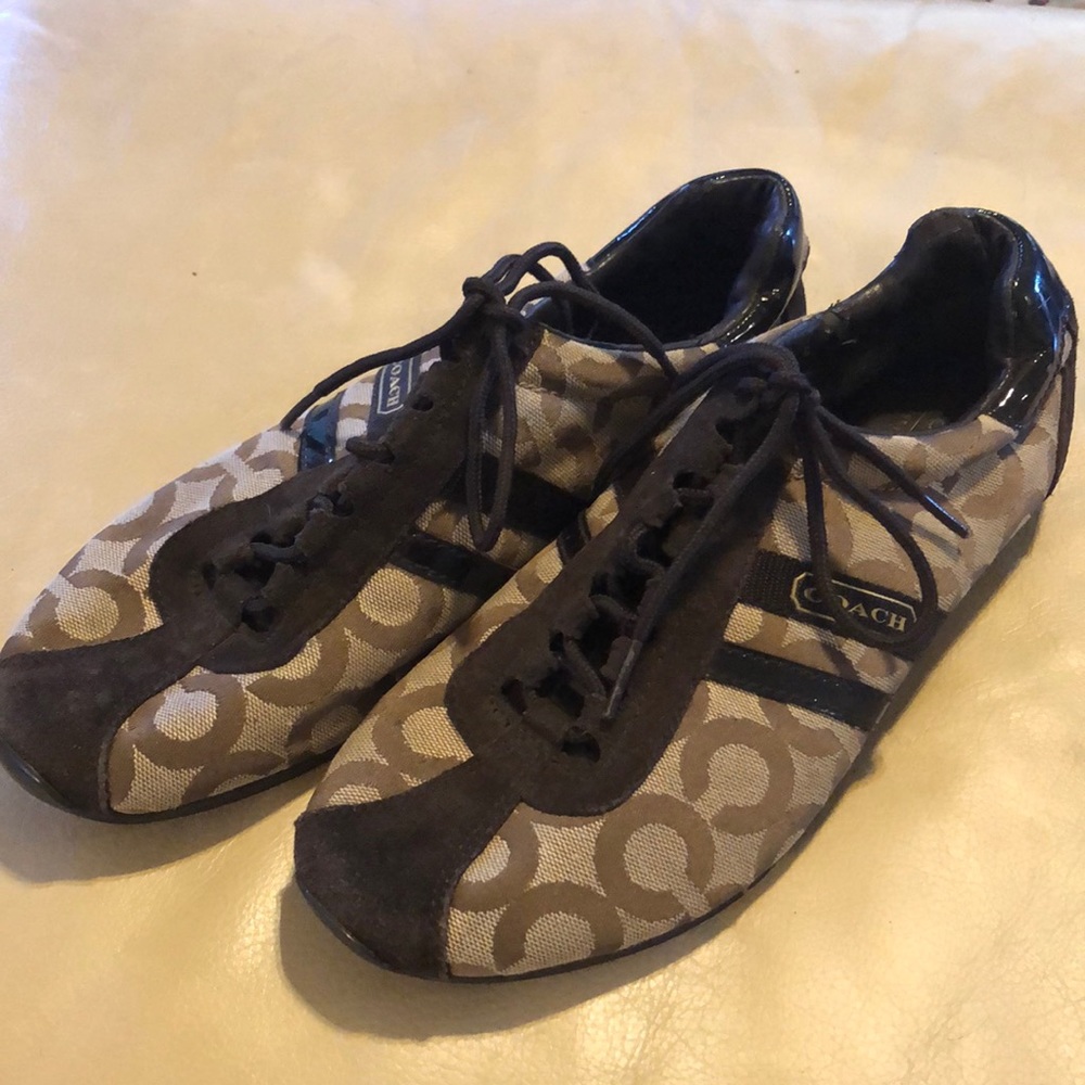 Coach brown monogram canvas shoes women’s